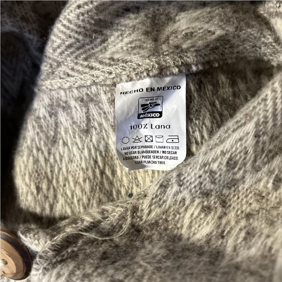 Textiles Poncho Adult One Size Woven Serape Blanket 100% Wool (100%Lana) MEXICO - Picture 4 of 4